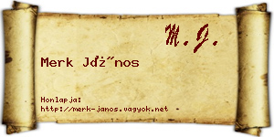 Merk János névjegykártya